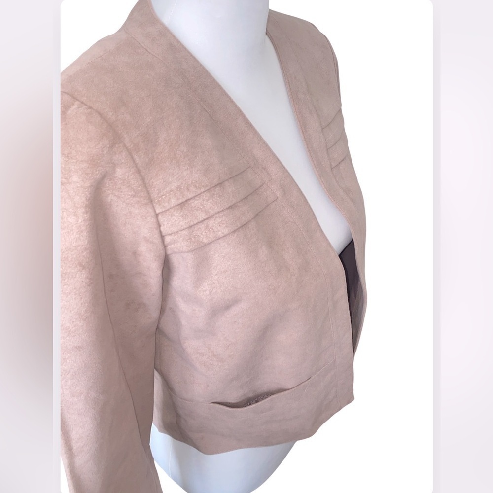 Vintage Samuel Robert by Peter Hatsi Androu Blush Pink Suede Like Blazer Jacket - Picture 9 of 12